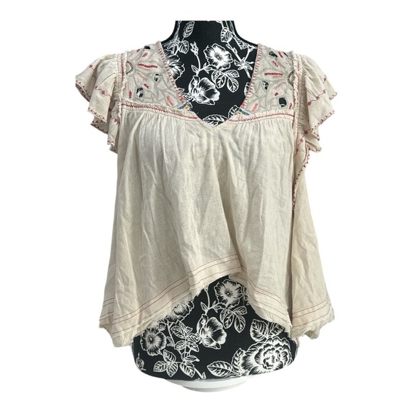 FREE PEOPLE HAILEY embroidered Boho top size small - Picture 2 of 8